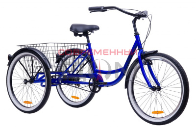 Велосипед трехколесный Aist Cargo 1.1 24 для взрослых, 1-скорость, синий